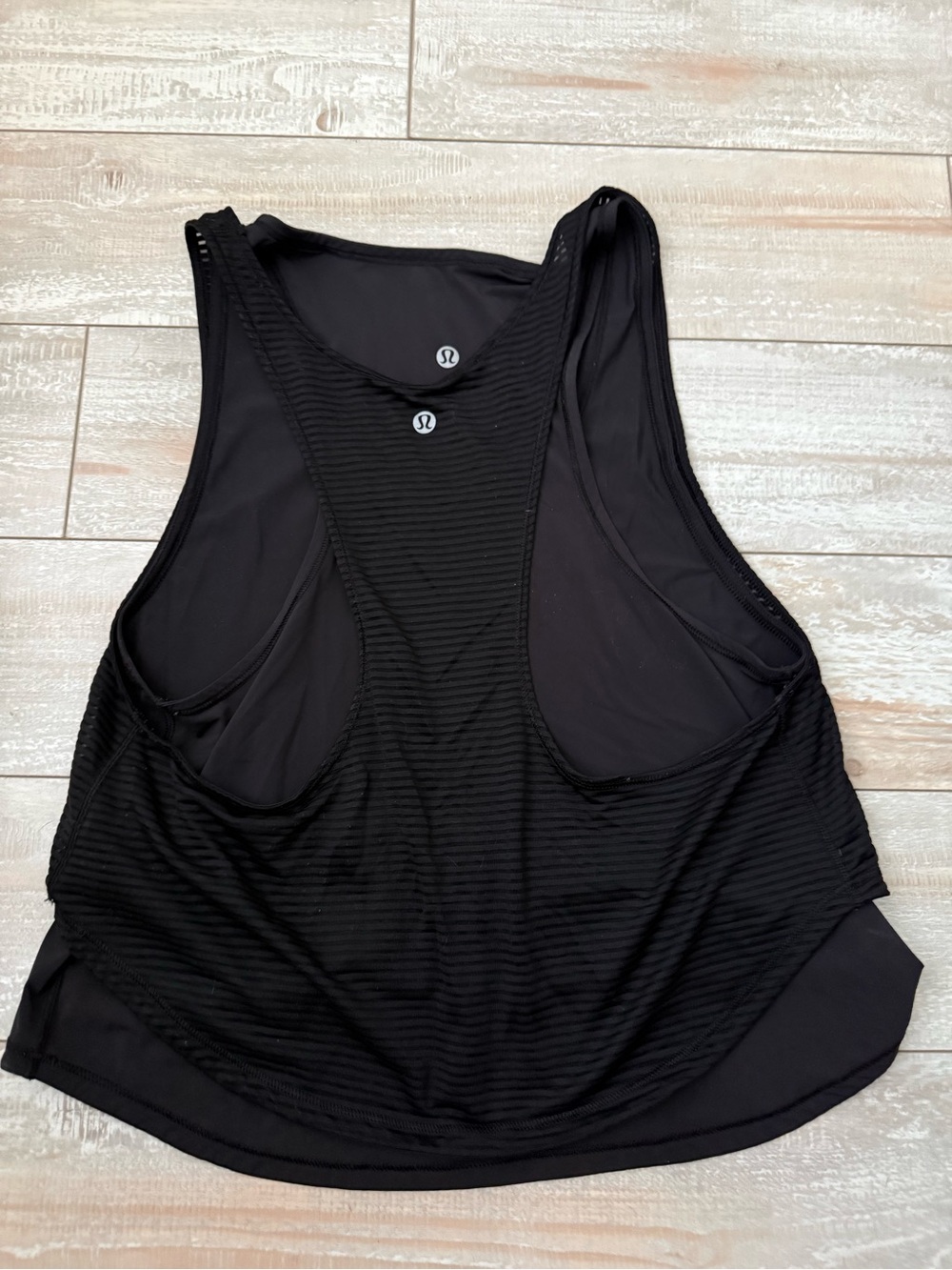lululemon athletica Black Striped Racerback Tank